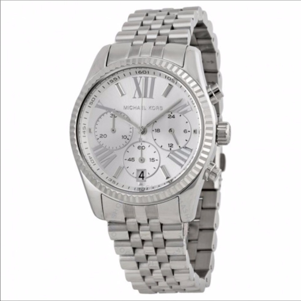 Michael Kors Lexington Silver Watch - Picture 2 of 6
